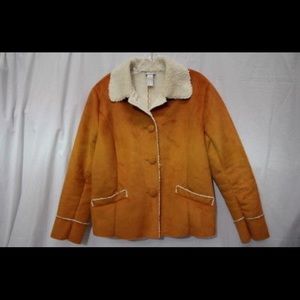 CHICO'S Brunt Orange Button Down Blazer Sz 0-B101